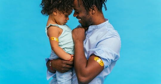 father and child after vaccine
